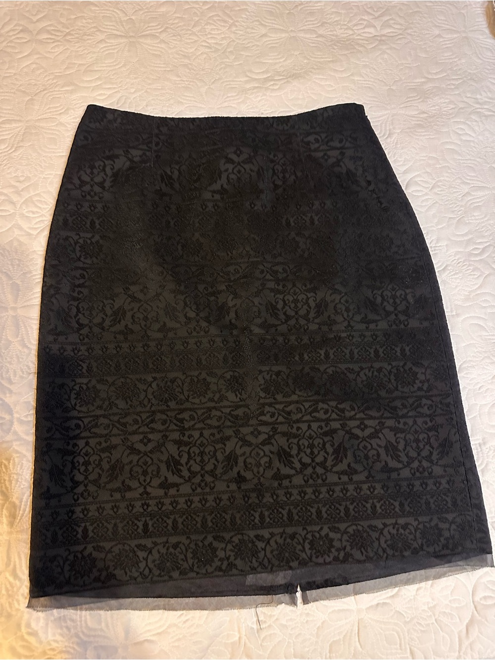 The Limited Black Patterned Pencil Skirt